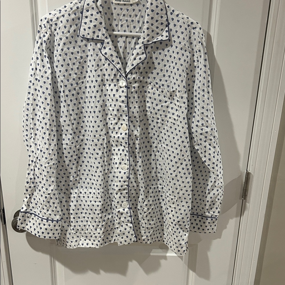 Roller Rabbit White and Blue Pajama Top